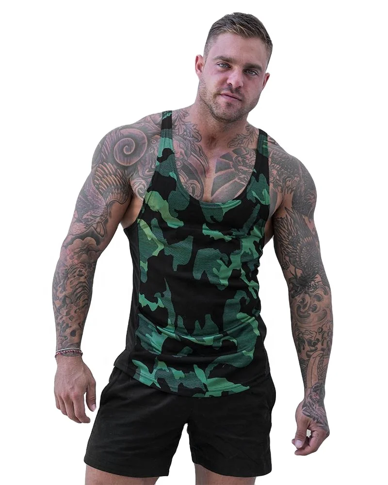 

Hot Sale Casual Outdoor Sports Camouflage Print Muscle Fitness Men's Vest