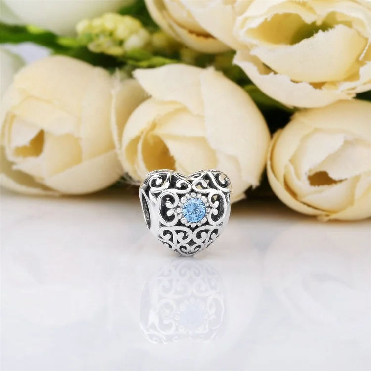

high quality Colorful stone heart silver charms heart pendant bead