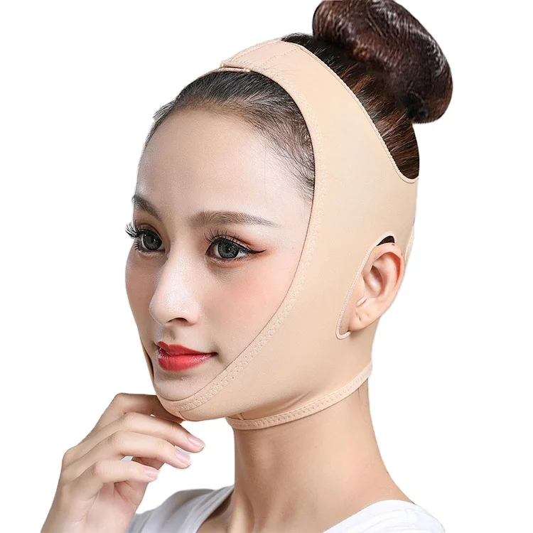 

Sale korean non electric v line shaper massager band face tightning slimming belt for making v face shaping facelift beauty belt, Brown