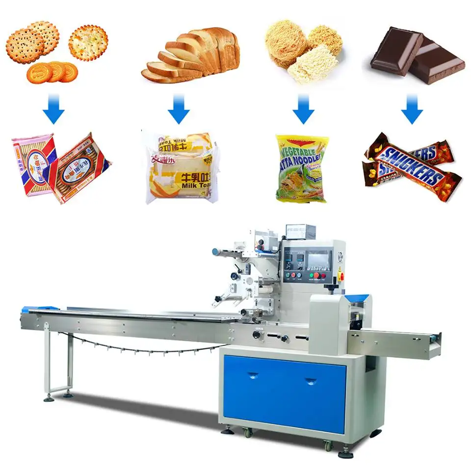 

horizontal automatic BreadBiscuitsFresh Fruit Pillow Packing Machine