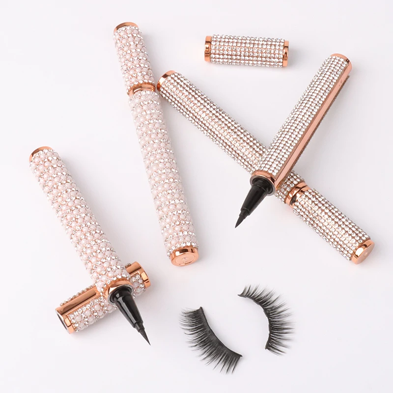 

2021 Luxury Round Pearl Adhesive Eyeliner Sticker Private Label Matte Magnetic Felt Tip Eyeliner, Black