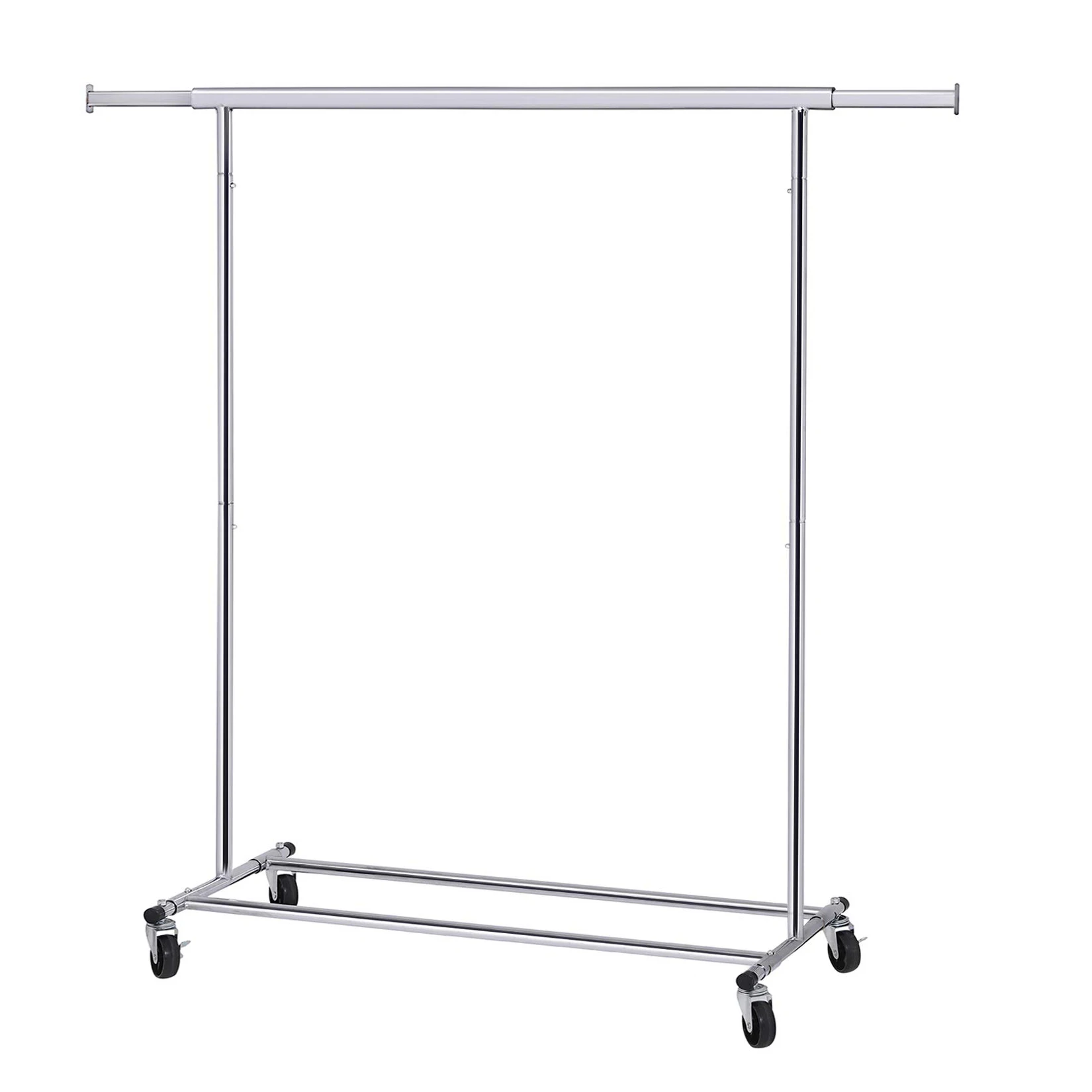 

Folding Stainless steel Clothes Rail Rack, Heavy Duty Storage Organizer on Wheels with Adjustable Clothes Rack, Chrome/ electolysis/ power coat