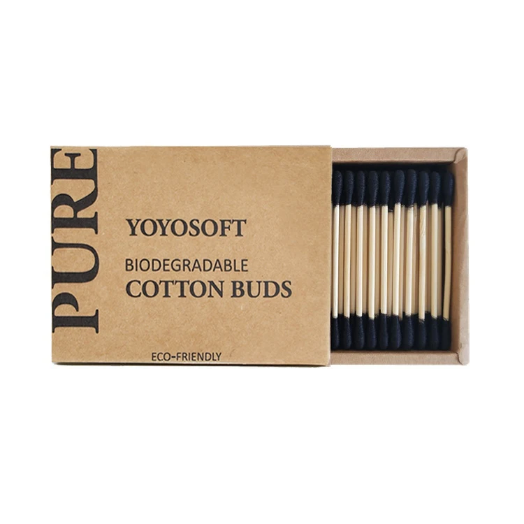 

No Plastic Bamboo Cotton Buds Cotton Buds For Baby Makeup Removal Cotton Swab, White/black/green/blue/yellow/pink