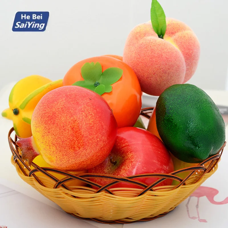 

Artificial Apple Fruit Home Decoration Simulation Orange Ornament Craft Food Photography props New