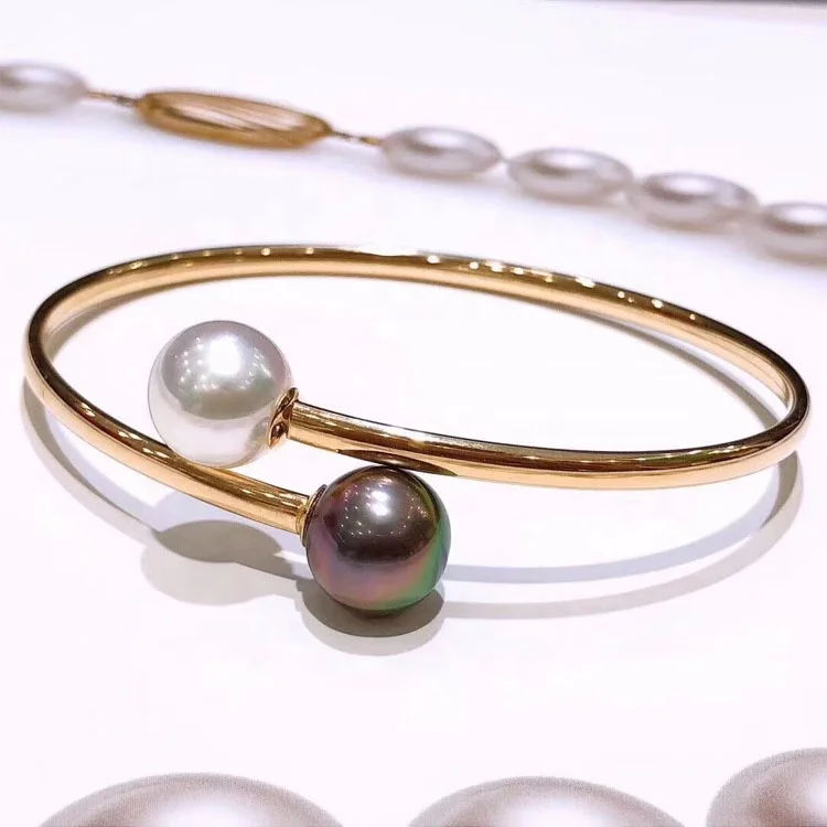 

8-12mm DIY Pearl bracelet 925 silver Accessories Natural freshwater Pearl Bracelet s925 Sterling Silver style bangle