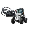 1.2ton farm machinery bucket loaders mini dumper with hydraulic rotating grapple