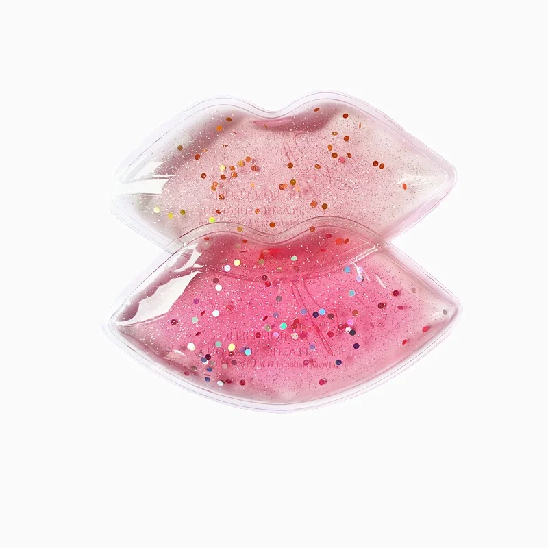 

Glitter powder gel ice pack,promotional gift lip shape ice pack