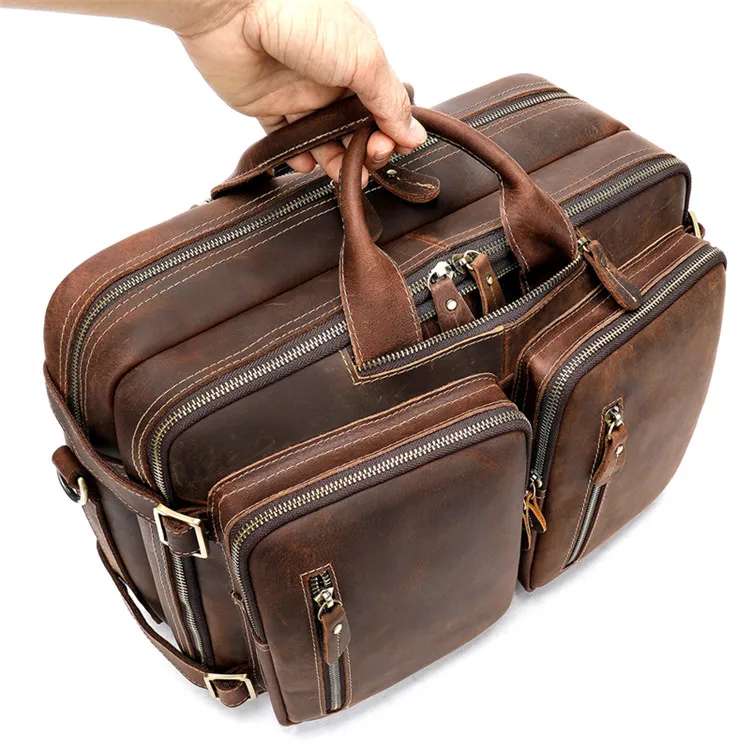 

Cow Genuine Leather Online Sale 432 Large Side Messenger Leather Mens Backpack