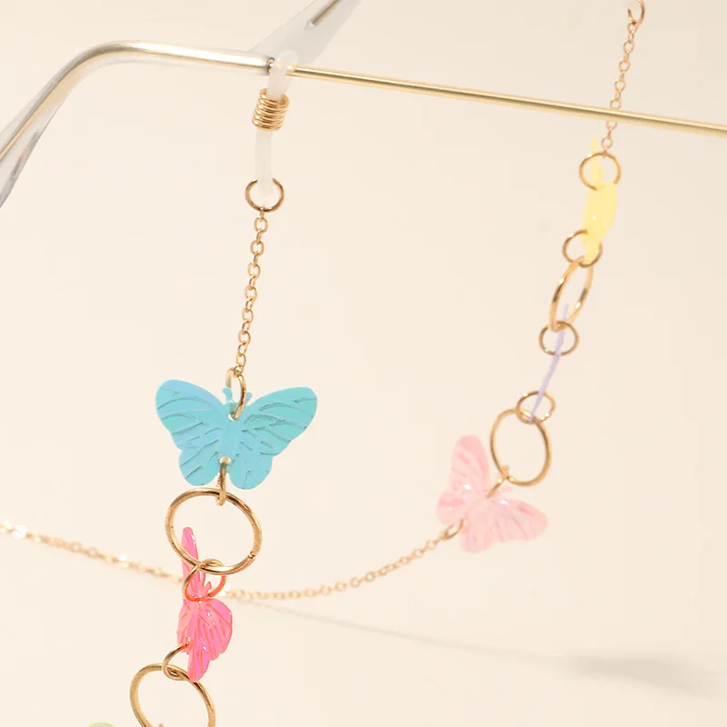 

Butterfly Mask Chain Holder Multi Colors Face Mask Eye Glass Chain, As picture show