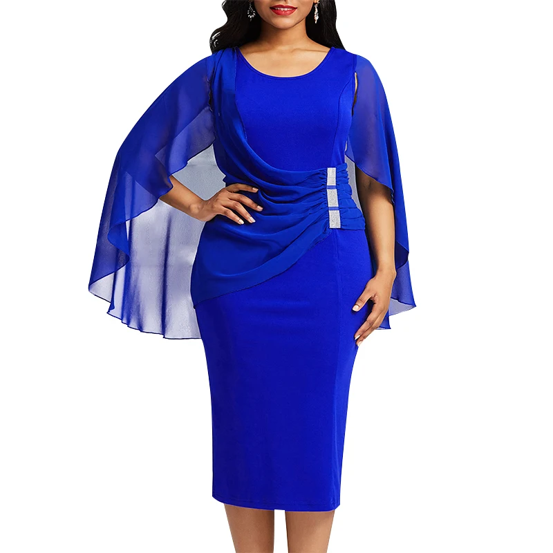 

OEM Cheap Full Size short Sheath royal blue mother of the bride evening dress