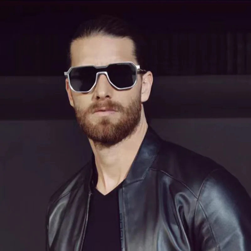 Steampunk Designer Custom Logo Metal Frame Irregular Shaped One Piece Lens UV400 Shades Sun Glasses Sunglasses for Men
