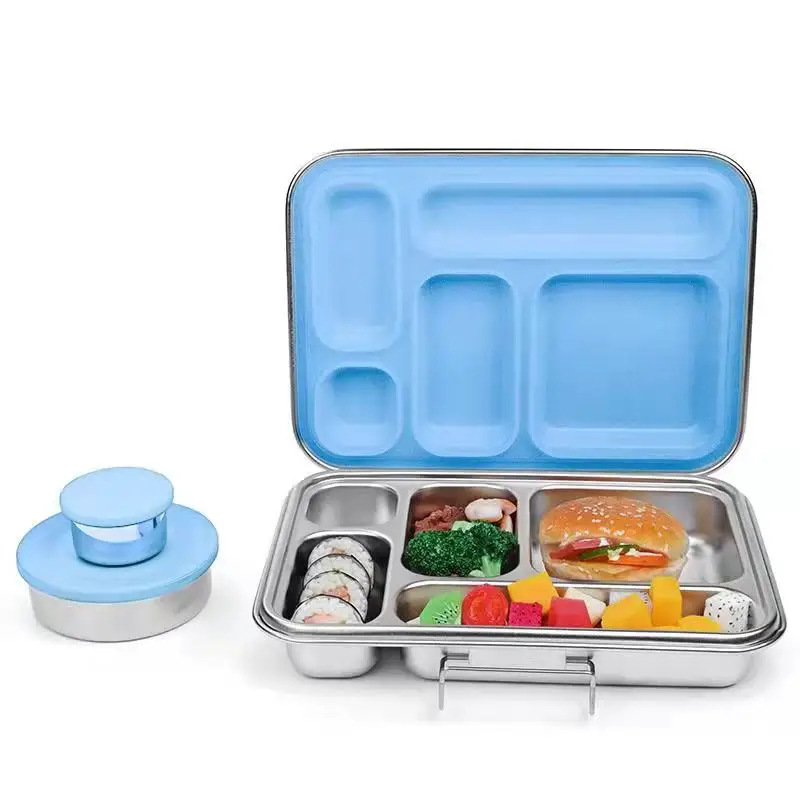 

AOHEA wholesale kids storage container custom boxes bento food containers metal lunchbox 304 stainless steel lunch box