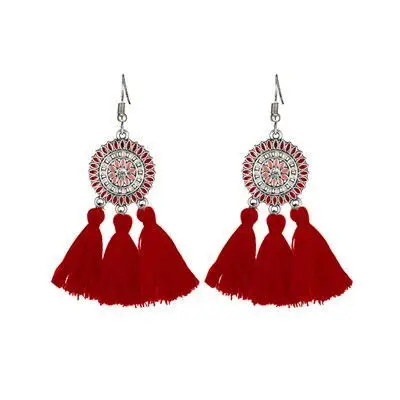 

Factory Chinese miao ethnic earrings alloy Hmong tassel women earring