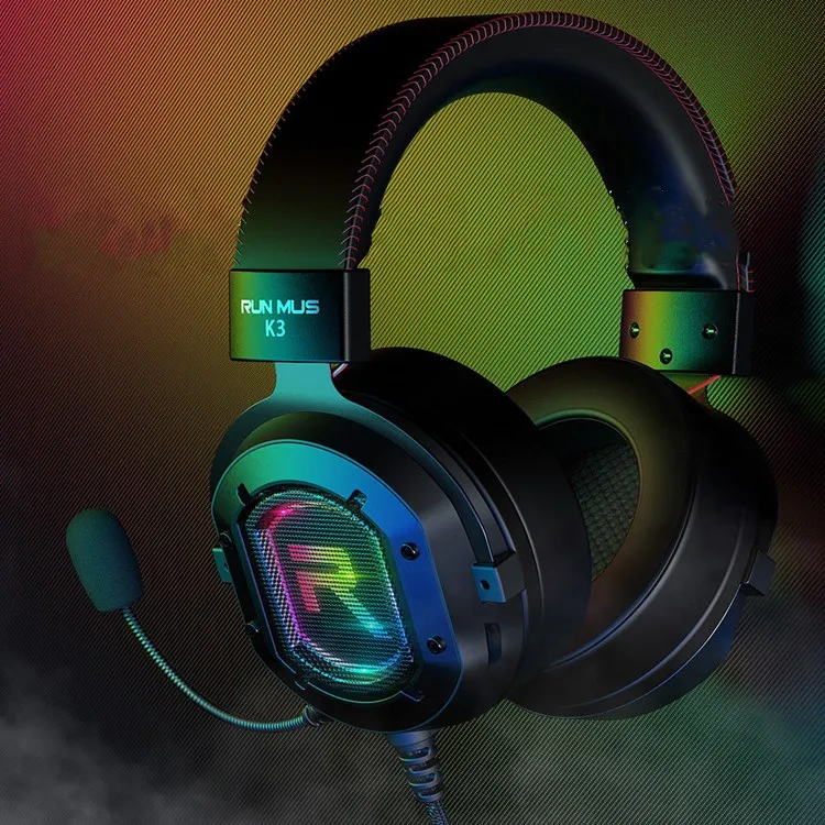 

7.1 Surround Sound Noise Canceling Over-Ear Headphones with Mic LED Light for PS4 Xbox One Gaming Headphone, Black color