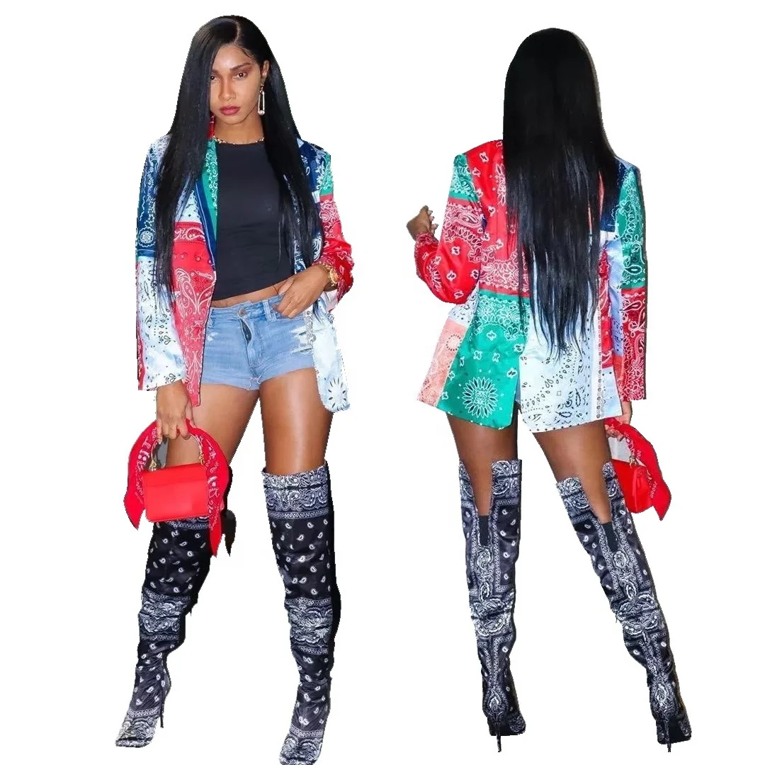 

AI62-922 2020 autumn and winter fashion trend printed small suit women jacket women clothing
