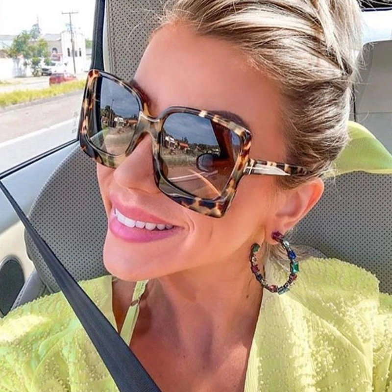 

western style large frame floral pattern shades occidental style T word sexy leopard sunglasses
