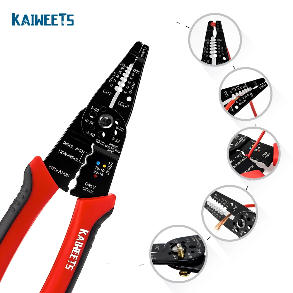 

Electric Wire Stripper kaiweets KWS-105 Multifunctional convenient stainless steel durable pliers