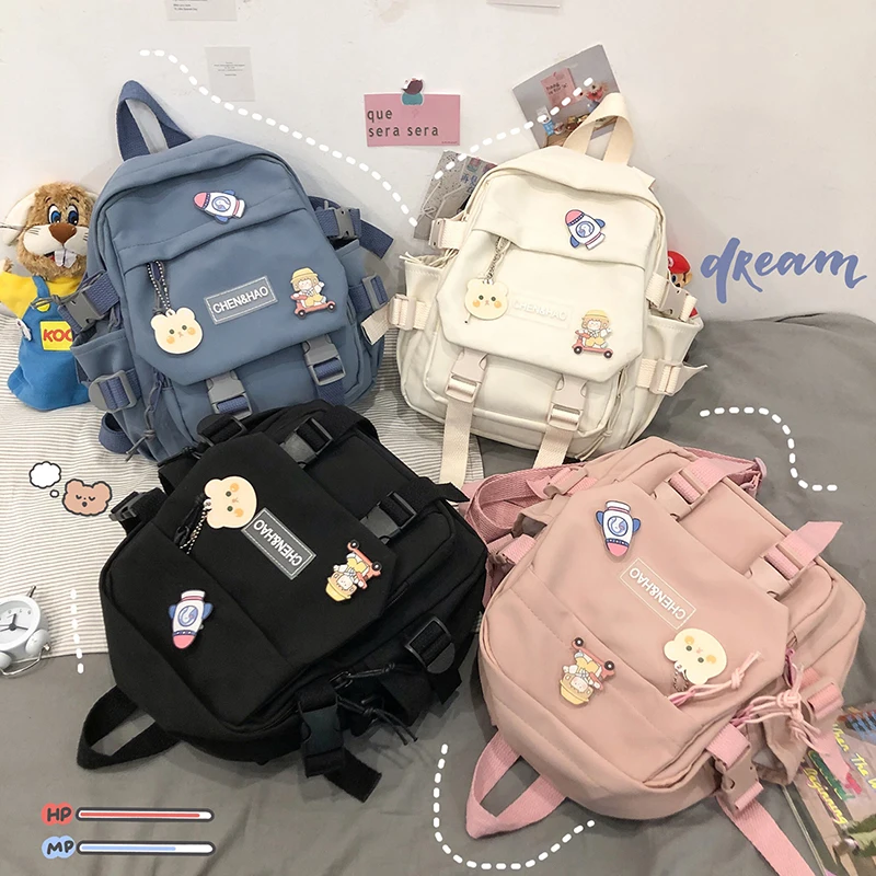 

2021 Fashion Backpack New Casual Trendy Schoolbag Simple Large Capacity School Student Backpack for Kid School Bag, Picture color