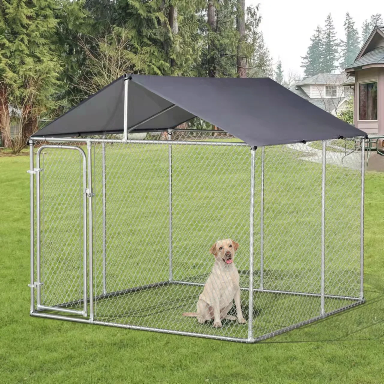 

large dog cage metal animal cags backyard dog kennel pet house for sale, As pic