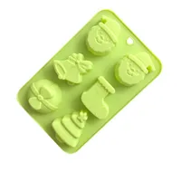 

6 Cavity Silicone Cake Mold Christmas Tree Cartoon Santa Silicone Hand Soap Mold DIY Ice Cube Tray