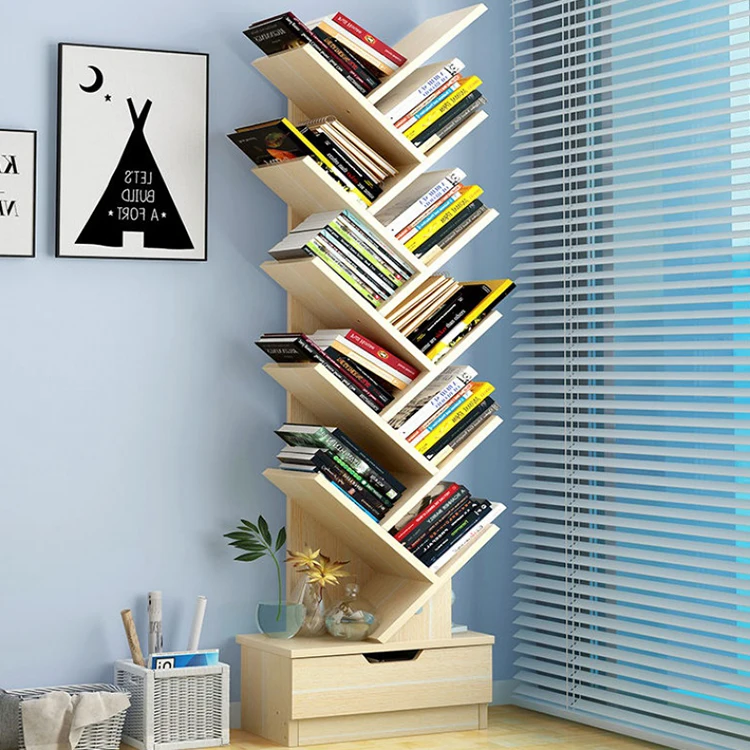 
office wood kid portable tree book shelf 