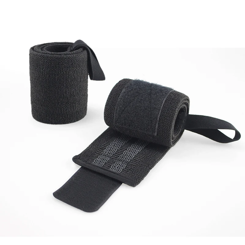 

KS-624-5# Knitting Gym Wrist Straps Custom Weightlifting Wrist Wraps Sport Elastic Wrist Band For Fitness, Black