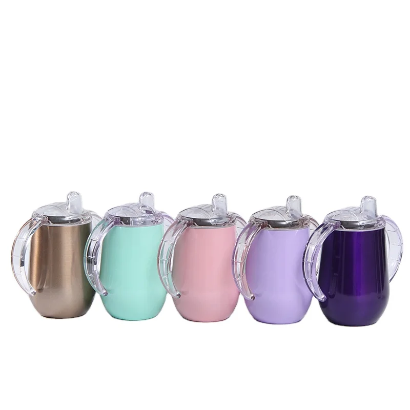 

Portable double wall stainless steel baby Nipple thermo cup sippy mug
