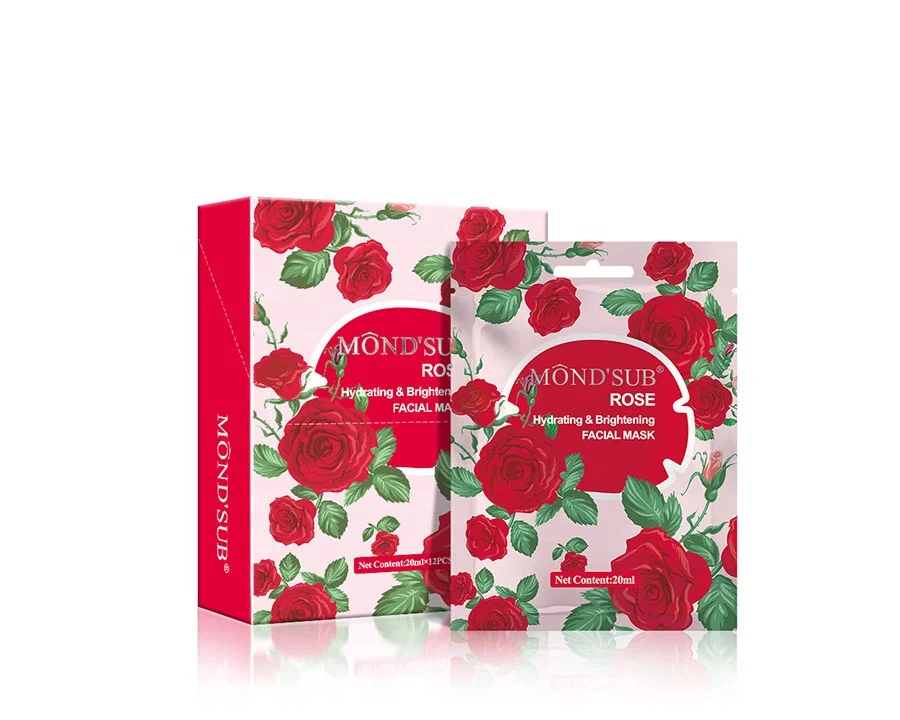 

Mondsub Rose Natural Skin Care Hydrating Anti Wrinkle Sheet Face Mask Moisturizing Cosmetic Facial Mask