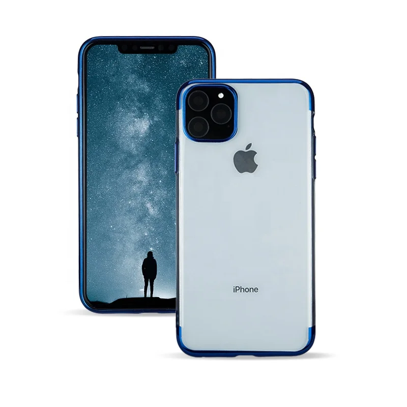 

Mobile Phone Clear TPU Electroplating Anti-scratch Phone Back Cover for iPhone 11 Pro Max, Multi options