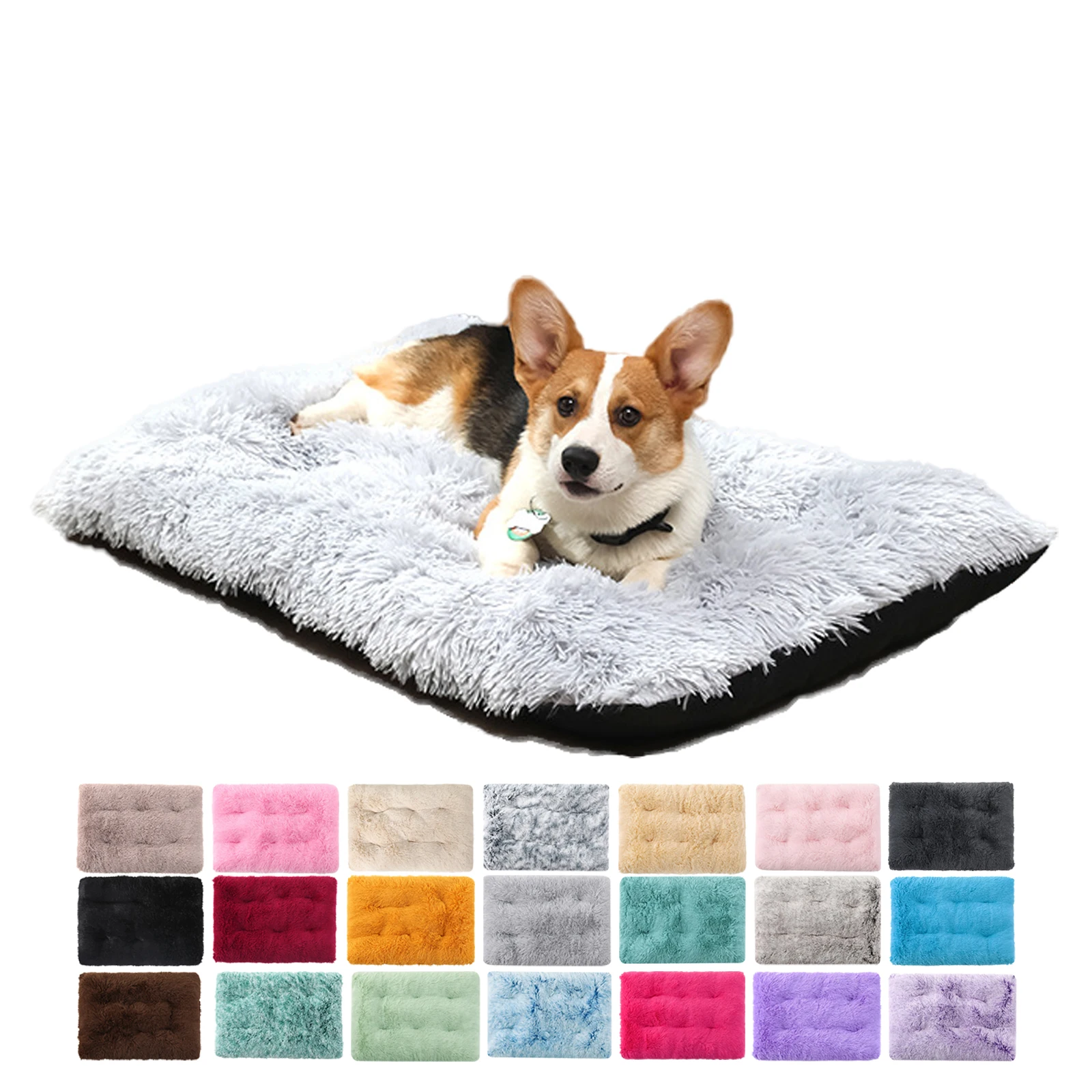 

Wholesale Washable Multifunctional Pet Mattress Large Cushion Dog Best Friends Faux Fur Luxury Pet Bed With Removable, Pink, red, black, bule, pearl white, customized