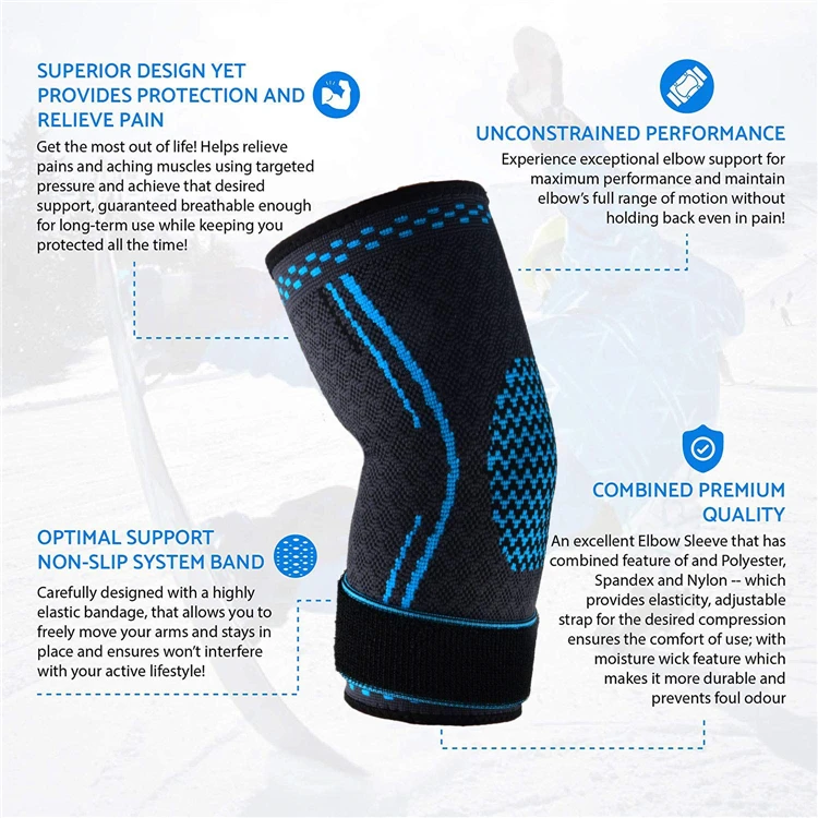 Adjustable Strapping Elbow Brace Elastic Elbow Support Breathable Arm Sleeve For Tennis Basketball