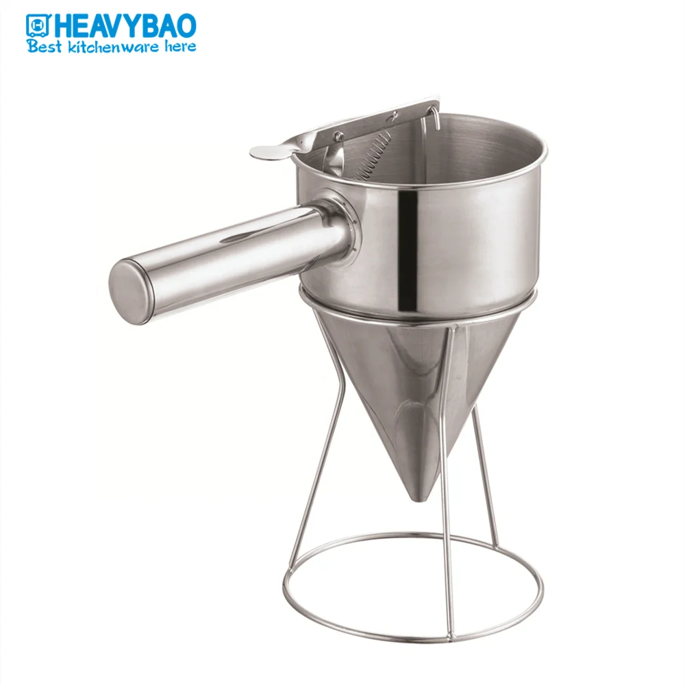 

Heavybao High Quality Commercial Cooking Tool Kitchen Household Multi Purpose Stainless Steel Metal Oil Funnel, Silver