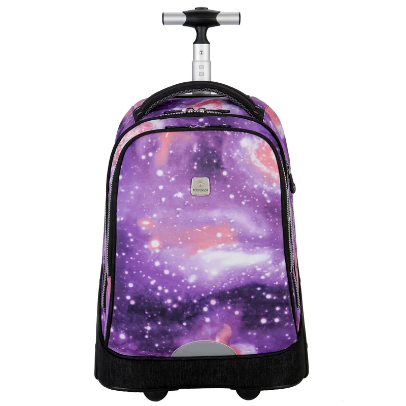 

Newest wheeled trolley luggage bag backpack travel duffel bag for school student, 5 colors