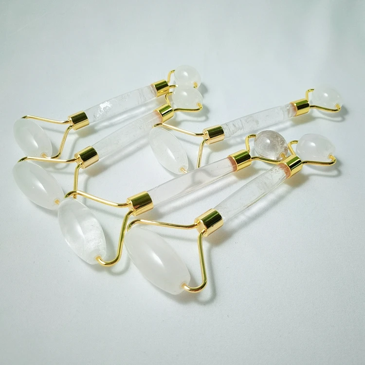 

Wholesale Factory Low Price Private Label 100% Real Natural Facial Massage Tool clear quartz Jade Roller For Face