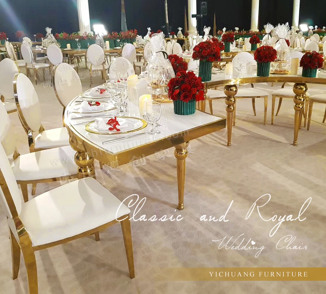 Rental Fancy Gold Stainless Steel Wedding Chair For Restaurant And