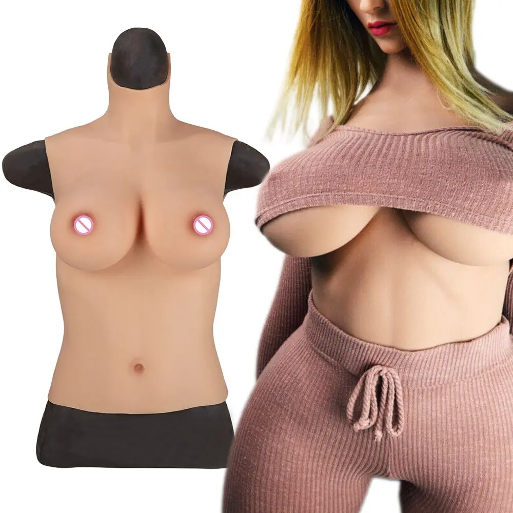 

6th Half Bodysuit Silicone Suit C D E Cup Breast Vagina Hips Lifting Tight Breast Form crossdresser Shemale Transgender