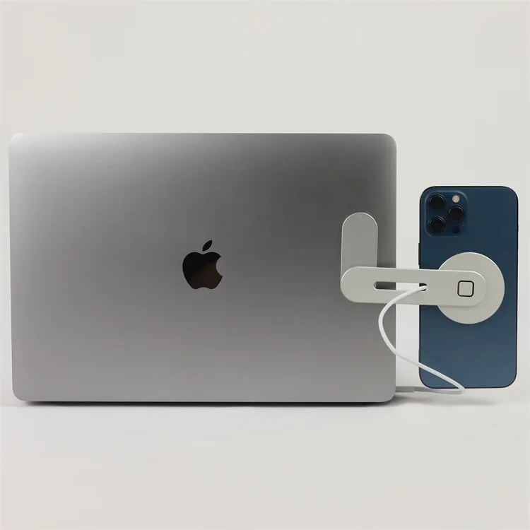 

With wireless charger universal magsaf clip on phone stand bracket magnetic side mount laptop extension stand phone holder