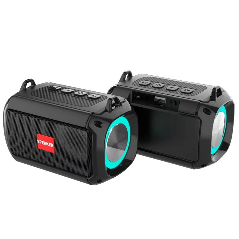 

Super Mini RGB Portable Colorful Led Light Bluetooth Speakers LED Speaker Bluetooth 5.0 Speakers Box Design, Black, green and blue