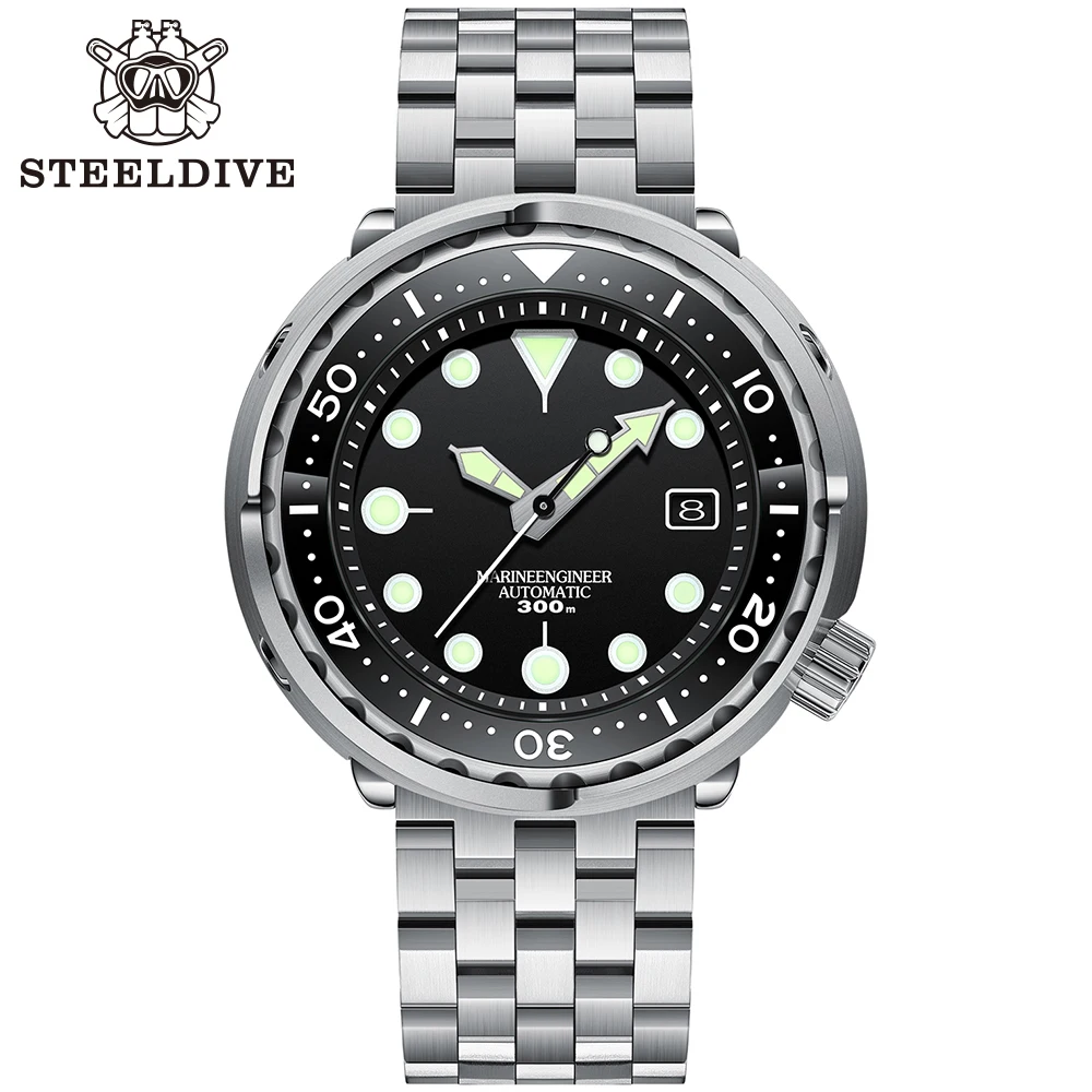 

SD1975 Top Quality Steeldive Brand Stainless Steel Case with Armour Japan NH35 Automatic Mens Dive Watch Reloj