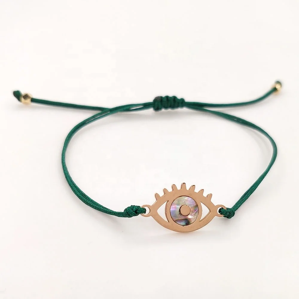 

Handmade green String Eye Bracelet Femme Woven Thread Rope Charm Bracelet Femme Jewelry Gift