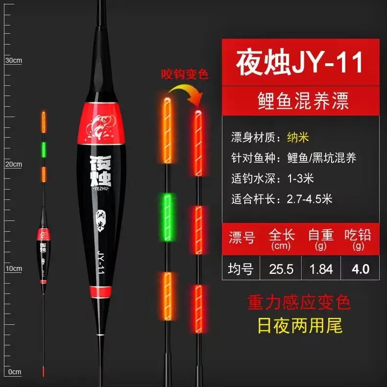 

QS Float Fishing Tackle LED Electric Float Light + Battery Deep Water Float Fishing Tackle Bobber Fishing Gear With electrons, Red/white/, customizable