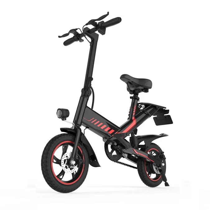 

Factory price 400W Aluminum Alloy Motorcycle bike 14 Inch alloy walking Folding Electric Bike Power Assist Electric Bicycle, Black red
