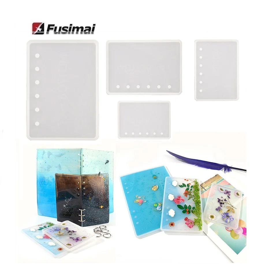 

Notebook Mould Diy Silicone Notepad Notebook Cover Metal Circlip Notebook Dripping Resin Mold, Random