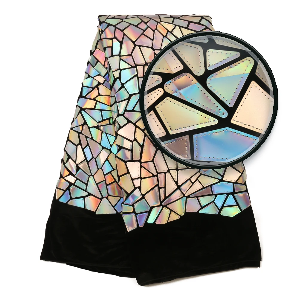 

African Sequins Lace Fabric New Arrival Nigerian Tulle Mesh Lace Fabric For Wedding 3d Sequins Lace Fabrics with Party