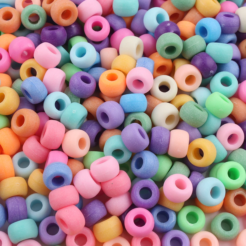 

6*9mm Dull Polish Matte Acrylic Beads Multicolor Spacer Beads For Jewelry Making Handmade DIY