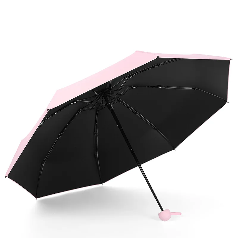 

Vinyl 5 folded umbrella capsule shape umbrella UV protection umbrella, Pink,grey,blue