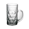 Mouth-blown modern clear 1L beer mug 600811