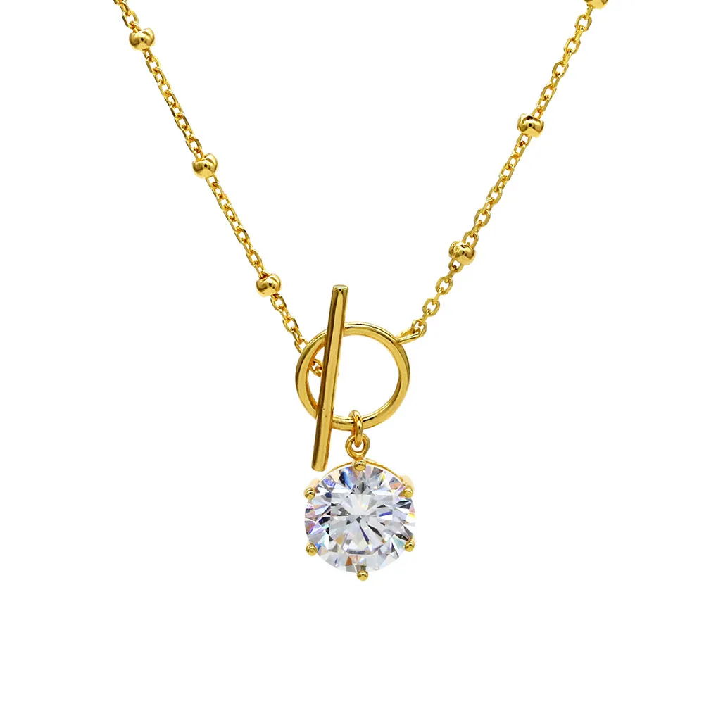 

designer inspired creative new design circle Gold plated Stone necklace
