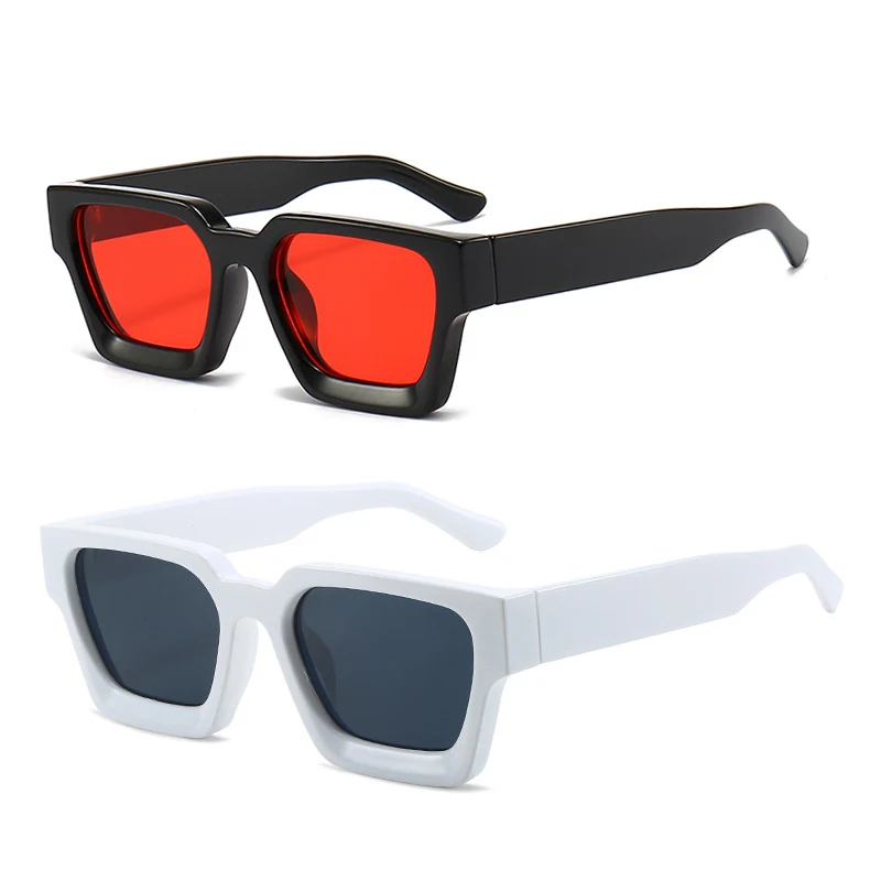 

2024 Square Sunglasses Retro sun glasses Women custom logo black sunglass thick frame luxury Sunglasses men lunettes de soleil