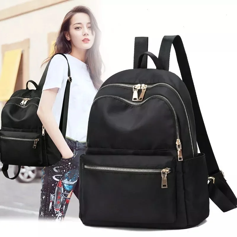 

Spring Waterproof Black Cheaper Small Quantities New Oxford Cloth Womens Leisure Student Travel Daypack Foldable Backpack Bag